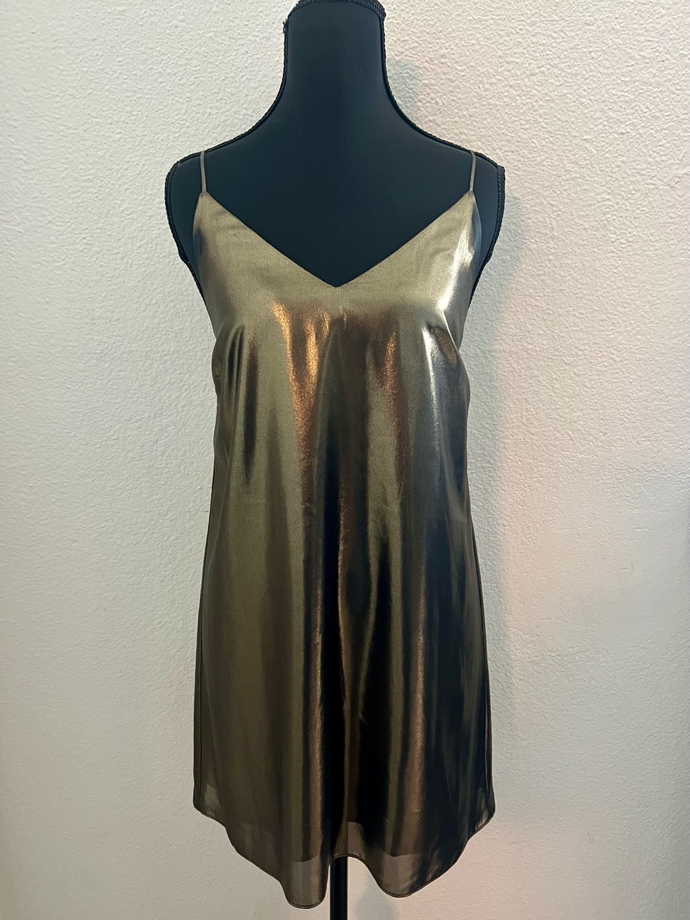 Wilfred Metallic Gold Slip Dress